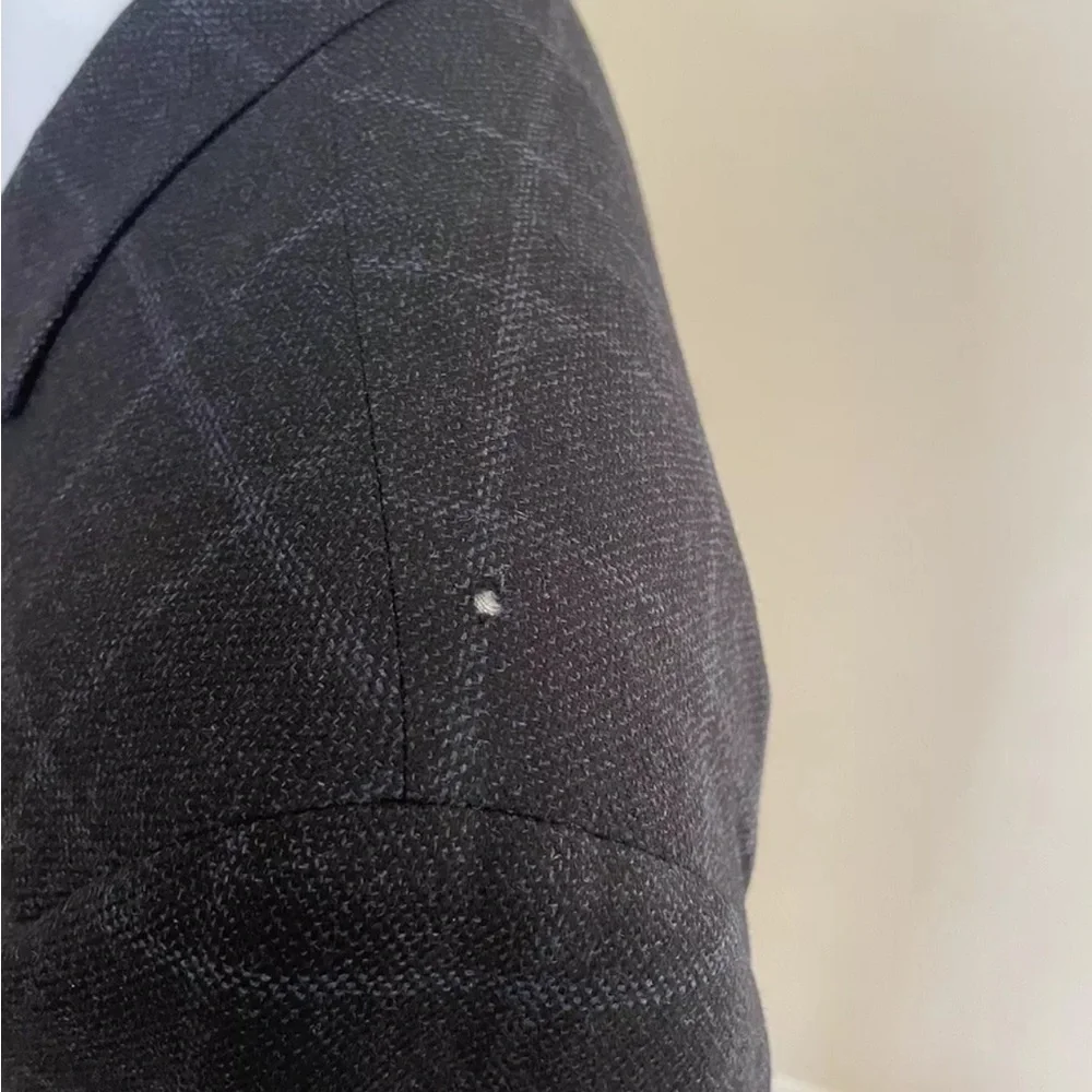 Samuelsohn x Loro Piana Wool & Cashmere Vintage Windowpane Check Jacket 47‎ L